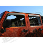 Kit de 4 déflecteurs de vitres (couleur fibre carbone) pour Jeep Wrangler JK Unlimited (4 portes)