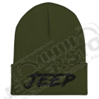 Bonnet Jeep, couleur vert olive écrit Jeep en noir