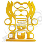 Kit d'enjoliveurs de tableau de bord et portes (18 pièces) (couleur: jaune) pour Jeep Wrangler JK
