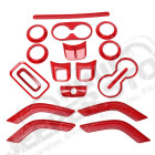 Kit d'enjoliveurs de tableau de bord et portes (18 pièces) (couleur: rouge) pour Jeep Wrangler JK