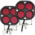 Lampe LED Rouge carré - de 12 à 24 volts / 40 watts / 2000 lumens (unitaire)