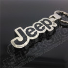 Porte clef Jeep en acier chrome et noir